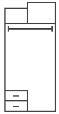 Šatní skříň Tablo 90 cm grafit / enigma ideální do pokoje pro mládež velmi dobře použitelná a má moderní design