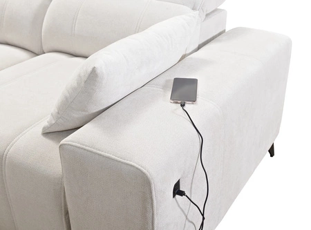 Rohová sedací souprava s funkcí spaní Penejos losos levý elegantní rohová sedací souprava s úložným prostorem na lůžkoviny pohodlné nastavitelné opěrky hlavy