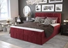 Vínová kontinentální postel Casey 140x200 v moderním skandinávském stylu s výrazným čelem