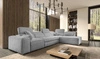 Rohová sedací souprava s funkcí spaní Viano XI světle šedá pravý roh moderní a stylová s nastavitelnými opěrkami hlavy dekorativní polštáře