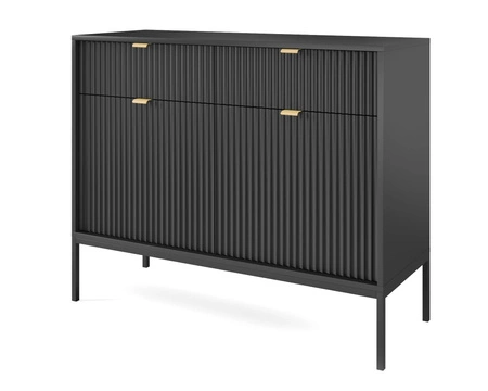 Černá zásuvková komoda Lovro 104 cm moderní design potěší milovníky osobitých interiérů