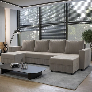 Rohová sedací souprava s funkcí spaní Pasco U béžová klasický design vkusný korpus se zaručenou funkčností a komfortem měkká látka