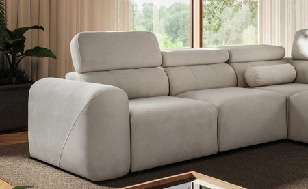 Cantare III rohová pohovka s funkcí spaní slonová kost levá pohodlná a stylová rohová pohovka do obývacího pokoje dvě nádoby na lůžkoviny