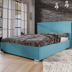 Čalouněná postel Burgos 180x200 modrá s čelem v moderním stylu ideální do ložnice
