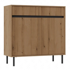 Komoda Osaka 100 cm dub evoke / černá minimalistický design dokonalý návrh komody do obývacího pokoje a ložnice vkusné rýhované čelo