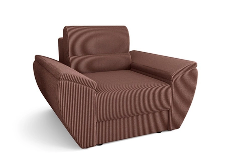 Křeslo Fogu indické růžové moderní design pohodlné lounge křeslo manšestrová látka s výraznými pruhy široké područky