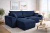 Rohová sedačka s funkcí spaní Fiesta námořnická modrá víceúčelová rohová sedačka do obývacího pokoje odolný plyšový látkový kontejner na lůžkoviny