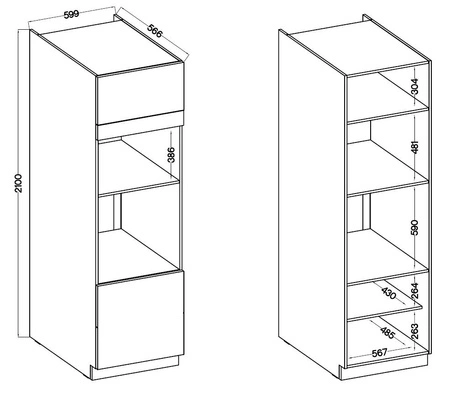Nalo 60 DPM-210 2F vestavná trouba a mikrovlnná trouba se zásuvkami odolná proti páře, rozlití a teplu