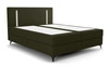 Kontinentální postel Norco 160x200 zelená stylová postel s úložným boxem osvětlení v čele postele dodává jedinečný nádech