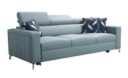 Pohovka s funkcí spaní Savona arctic blue / white pohodlná pohovka do obývacího pokoje poskytuje pohodlí při relaxaci nastavitelné opěrky hlavy