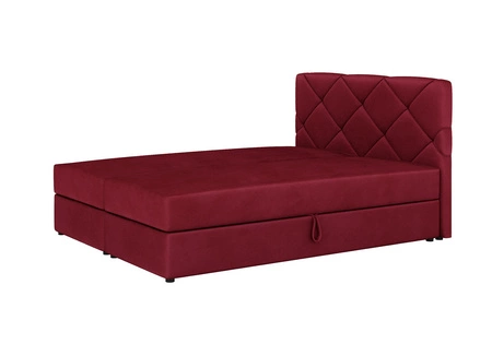 Kontinentální postel Luton 160x200 ve vínové barvě v moderním skandinávském stylu s výrazným čelem