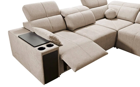 Rohová sedací souprava s funkcí spaní Tesalia III Lux šedý jasan levá rohová sedací souprava s výsuvnou podnožkou posuvná funkce opěradla