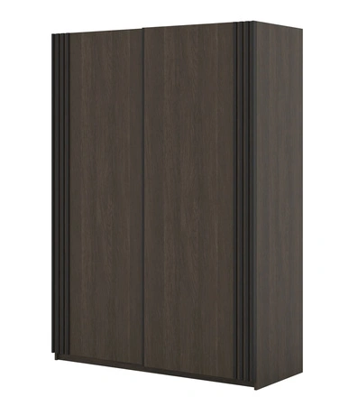 Posuvná šatní skříň Niva 150 cm dub dunin Prostorná šatní skříň zdobená lamelami je ideální pro místnosti jakékoli velikosti