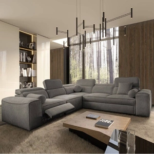 Rohová sedačka s funkcí spaní Viano III Lux šedá levá moderní rohová sedačka do obývacího pokoje s výsuvnou podnožkou kontejner na ložní prádlo