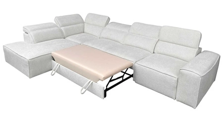 Rohová sedací souprava s funkcí spaní Viano XI světle hnědá levá módní a stylová rohová sedací souprava s nastavitelnými opěrkami hlavy dekorativními polštáři