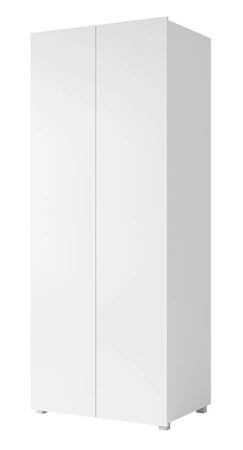 Dvoudveřová šatní skříň Apulia 80 cm bílý lesk minimalistický design jednoduchý tvar ideální skříň do ložnice nebo předsíně 