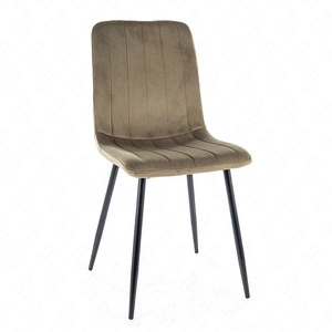 Čalouněná židle Alan Velvet olivová moderní a funkční jídelní židle s kovovými nohami