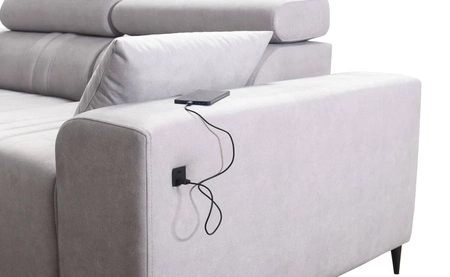 Rohová sedací souprava s funkcí spaní Castel XI světle hnědá levá pohodlná rohová sedací souprava s úložným prostorem na lůžkoviny odolná látka