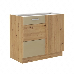 Rohová kuchyňská linka Arton 105 ND 1F BB pravá skříňka odolná proti páře, rozlití a teplu