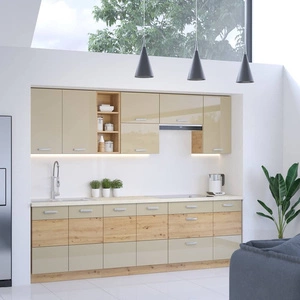 Sada kuchyňských skříněk Arton 260 cm vypadá skvěle v interiérech v klasickém i moderním stylu