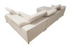 Penejos VI rohová pohovka s funkcí spaní béžová levá strana stylová rohová pohovka se dvěma nádobami na lůžkoviny odolná látka