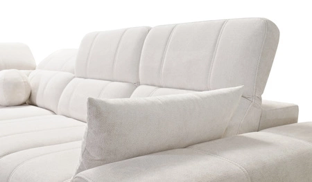 Rohová rozkládací pohovka s funkcí spaní Penejos IV tmavě béžová pravá rohová rozkládací pohovka se dvěma lůžkovinami odolná tkanina