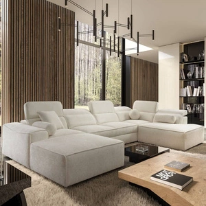 Rohová sedací souprava s funkcí spaní Viano VI krémová levé provedení rohová sedací souprava pro moderní uspořádání dvě nádoby na lůžkoviny