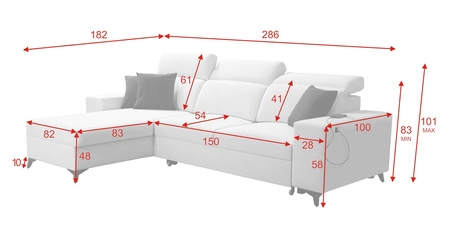 Kelly Elegantní pohovka na spaní světle hnědá levá opletená pohodlná a funkční rohová rozkládací pohovka do obývacího pokoje