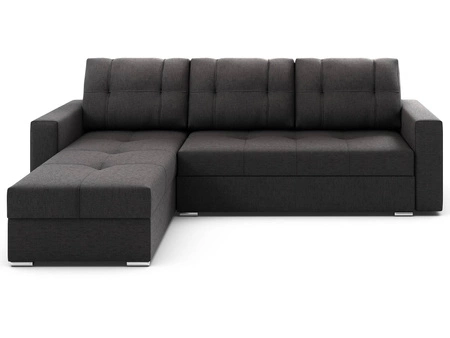Šedá levá rohová pohovka Aldo s funkcí spaní zaručuje maximální pohodlí a funkčnost