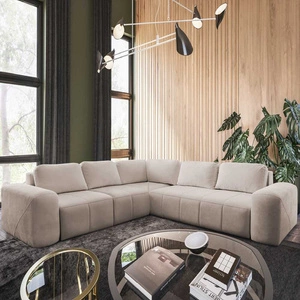 Bovec III rohová pohovka s funkcí spaní béžová levá extrémně stylová rohová rozkládací pohovka ideální pro prostorný obývací pokoj