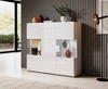 Komoda Toledo 147 cm bílá / bílý lesk moderní design komody částečně prosklené boky komody