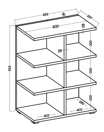 Knihovna Even 84 cm světle šedá ideální knihovna do pracovny nebo pokoje teenagera vysoká kvalita zpracování