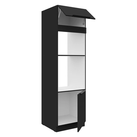 Kuchyňský podstavec Black 60 DPM-210 2F vestavná skříňka na mikrovlnnou troubu a troubu odolná proti páře, teplu a rozlitým tekutinám