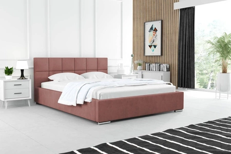 Čalouněná postel Costa 180x200 losos Stylová postel s úložným prostorem na lůžkoviny Pohodlný podhlavník zaujme svým elegantním designem