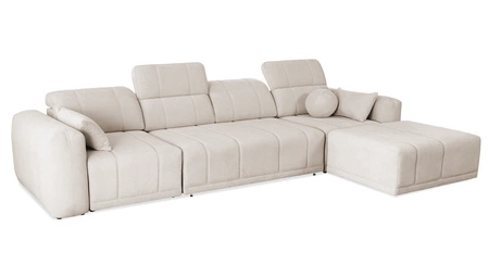 Rohová sedací souprava s funkcí spaní Cetara XII hnědá pravá strana stylový design pohodlná posuvná opěradla dvě nádoby na lůžkoviny