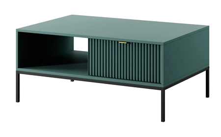 Konferenční stolek Lovro pastelově zelený se zásuvkami moderní design deska odolná proti polití