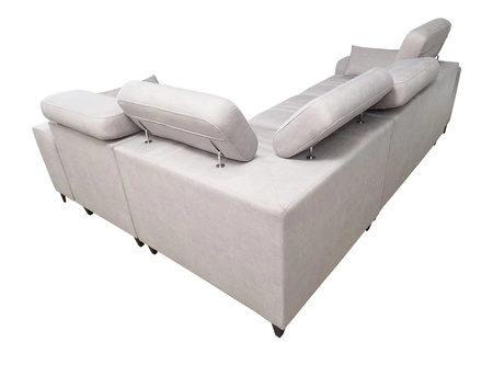 Rohová sedací souprava s funkcí spaní Castel II Lux grafitová pravá pohodlná rohová sedací souprava do obývacího pokoje s pohodlným výsuvným podnožníkem