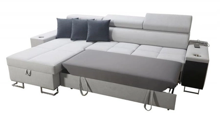 Rohová sedací souprava s funkcí spaní Dafni černá levý oplet pohodlí a funkčnost pro každodenní relaxaci