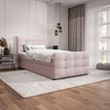 Kontinentální postel Kansas 120x200 pudrově růžová v moderním skandinávském stylu s čalouněným čelem a podnožkou