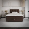 Kontinentální postel Flint 90x200 hnědá v moderním skandinávském stylu s čalouněným čelem postele s úložným boxem