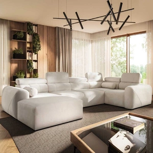 Rohová pohovka s funkcí spaní Cantare IV slonová kost levá strana pečlivě zpracovaná rohová pohovka do obývacího pokoje poskytuje komfort a pohodlí