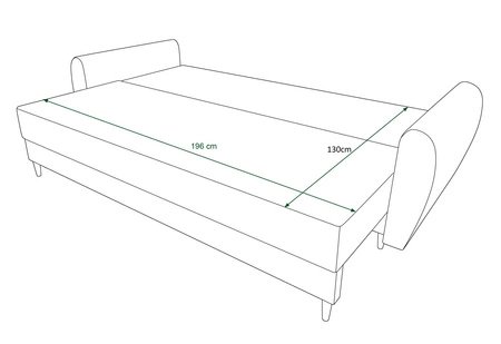 Pohovka s funkcí spaní Rovigo láhev zelená lehká forma s elegantním charakterem ideální pro každý interiér měkká tkanina