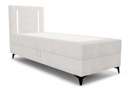 Kontinentální postel Norco 90x200 ecru Stylová postel s osvětlením kontejneru na ložní prádlo v čele postele je jedinečná