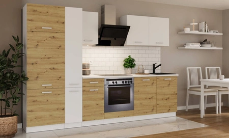 Kuchyňská souprava Toni 290 cm bílá / dub artisan vypadá skvěle v klasických interiérech