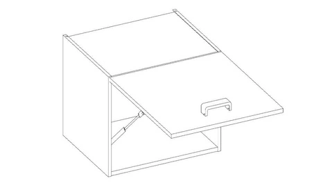 Stříbrná 40 NAGU-36 1F nástěnná kuchyňská skříňka odolná vůči páře, vysoké teplotě a rozlitým tekutinám
