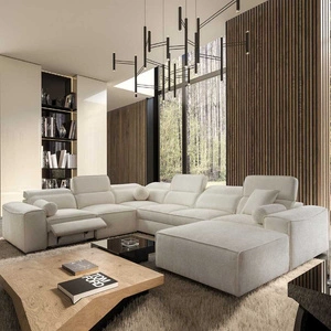 Rohová sedací souprava s funkcí spaní Viano VIII Lux krémová rohová sedací souprava v pravém provedení s výsuvnou podnožkou nádoby na lůžkoviny