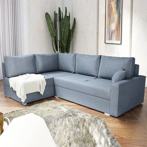 Rohová sedací souprava s funkcí spaní Nofi tmavě šedá levý roh moderní design jednoduchý a stylový design, který se hodí do každého interiéru