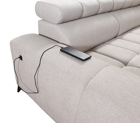 Rohová sedací souprava s funkcí spaní Bolmso III fialová levá rohová sedací souprava s kontejnery na lůžkoviny s plnovýsuvnou zásuvkou v boku nábytku