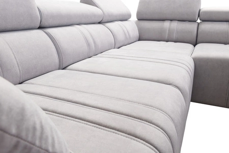 Rohová sedací souprava s funkcí spaní Castel VI šedohnědá pravá rohová sedací souprava pohodlná a elegantní se dvěma kontejnery na lůžkoviny