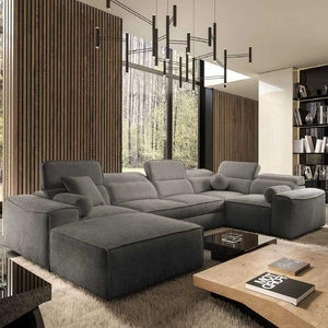 Rohová sedací souprava Viano IV s funkcí spaní Šedá designová levotočivá rohová sedací souprava, která se skvěle hodí do moderních interiérů
